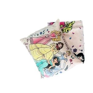 Disney Pillow, Disney Princess Pink Plush Throw Blanket Pillow Set w/Princess